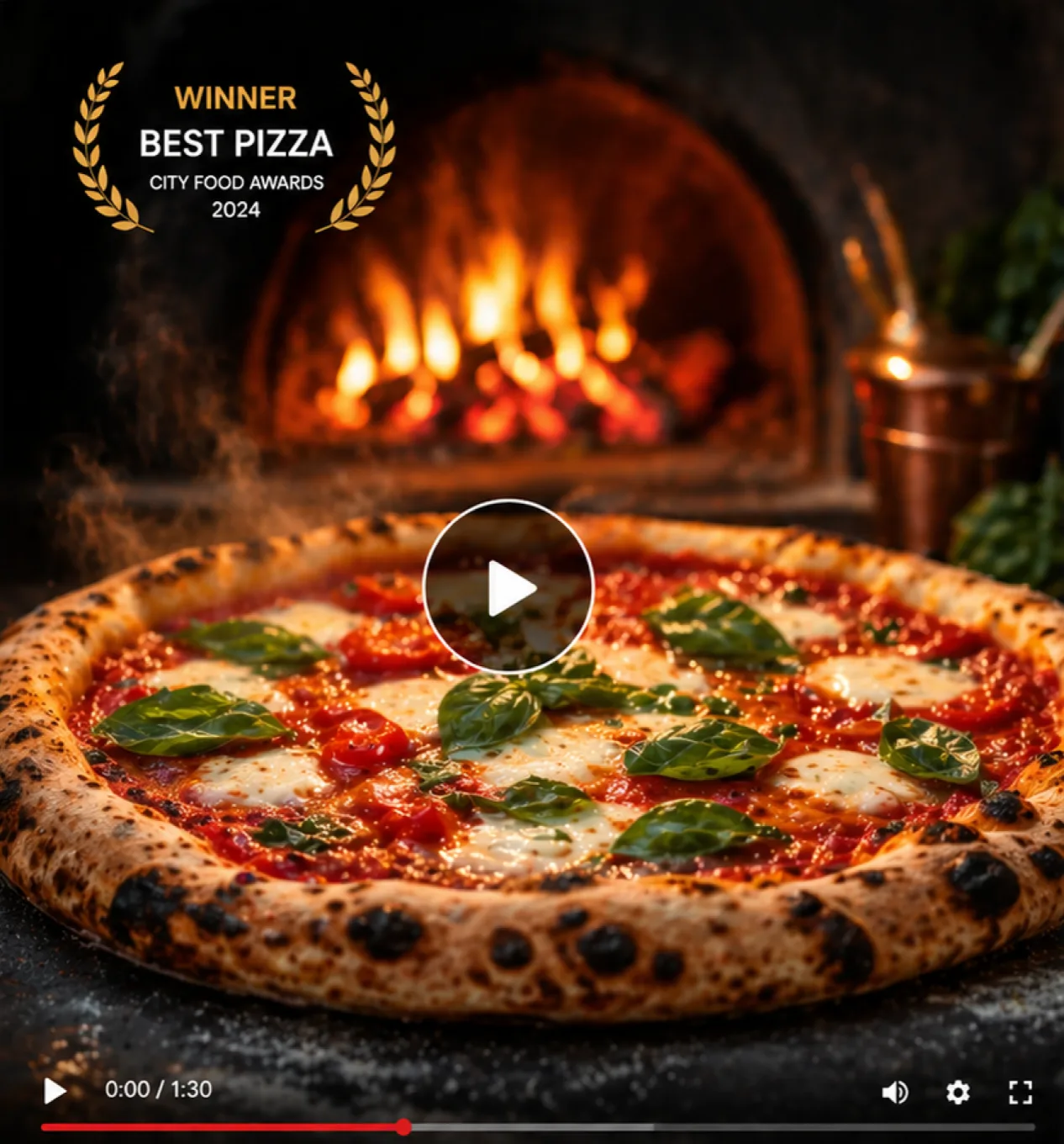 Pizza template award winning section image
